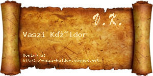 Vaszi Káldor névjegykártya